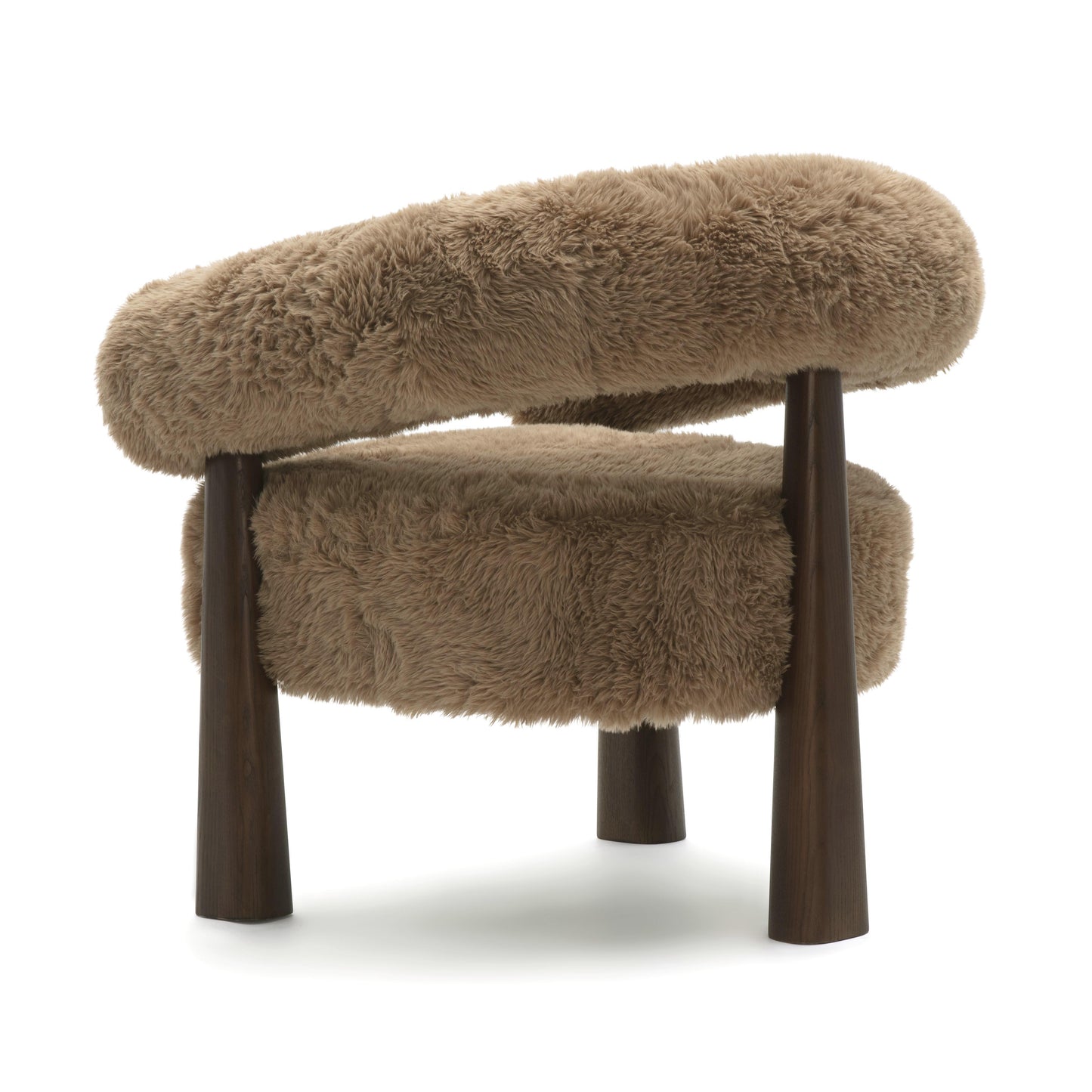 Spara Contract-Grade Straight Vegan Shearling Accent Chair Taupe by Tov Furniture