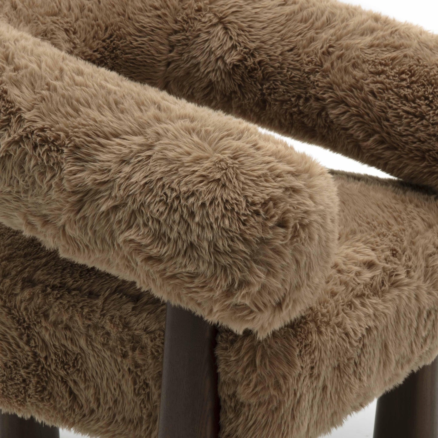 Spara Contract-Grade Straight Vegan Shearling Accent Chair Taupe by Tov Furniture