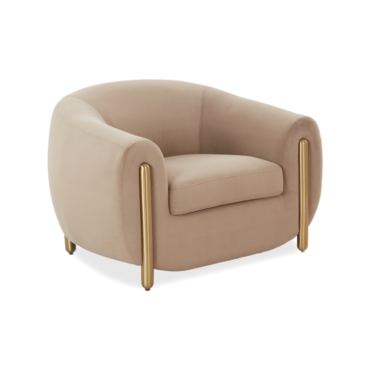 Lina Cafe Au Lait Performance Velvet Accent Chair by Inspire Me! Home Decor by TOV Furniture – photo 1 of 6