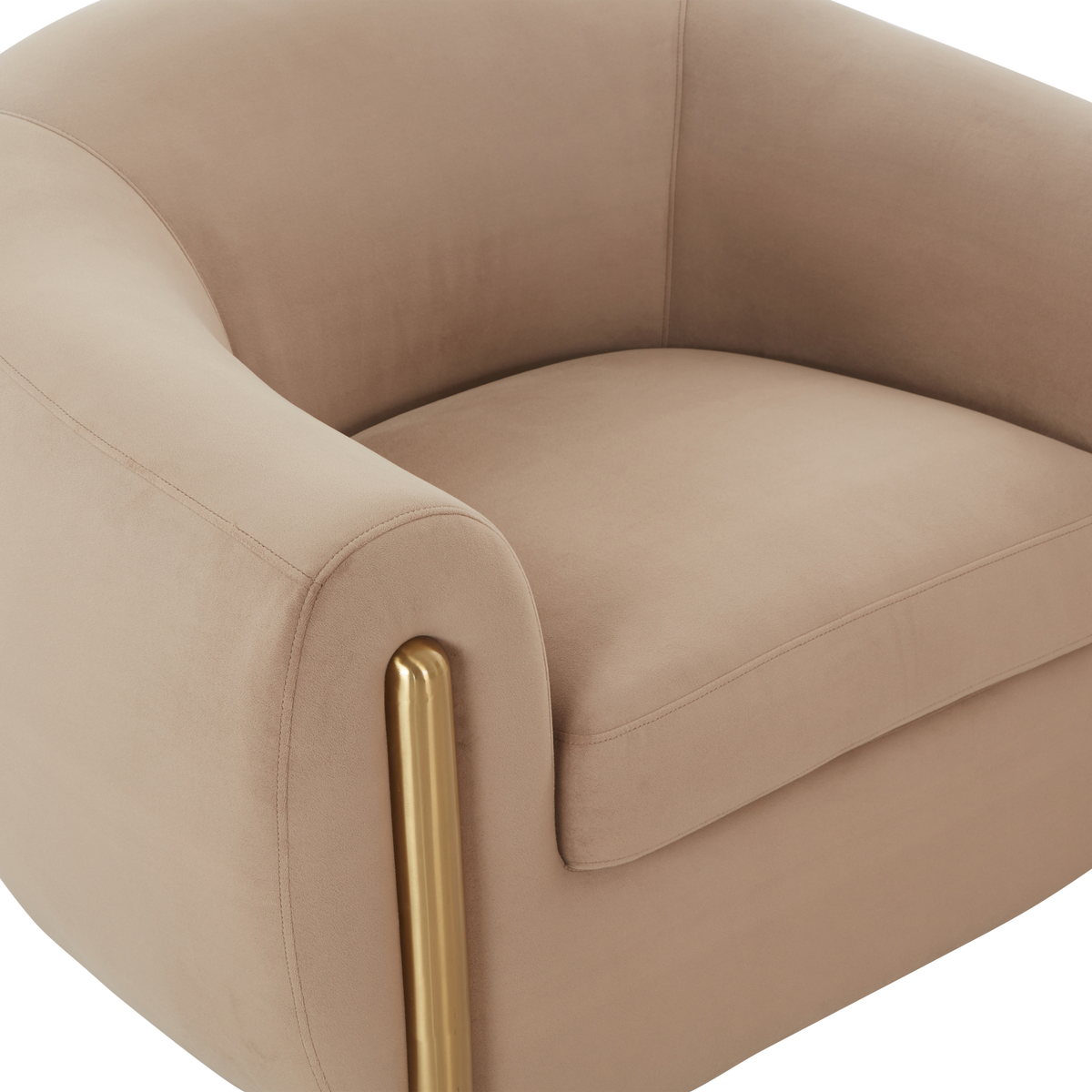 Lina Cafe Au Lait Performance Velvet Accent Chair by Inspire Me! Home Decor by TOV Furniture – photo 3 of 6