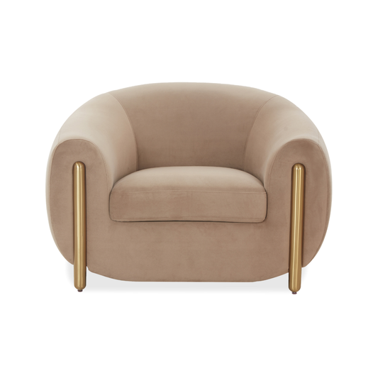 Lina Cafe Au Lait Performance Velvet Accent Chair by Inspire Me! Home Decor by TOV Furniture – photo 2 of 6