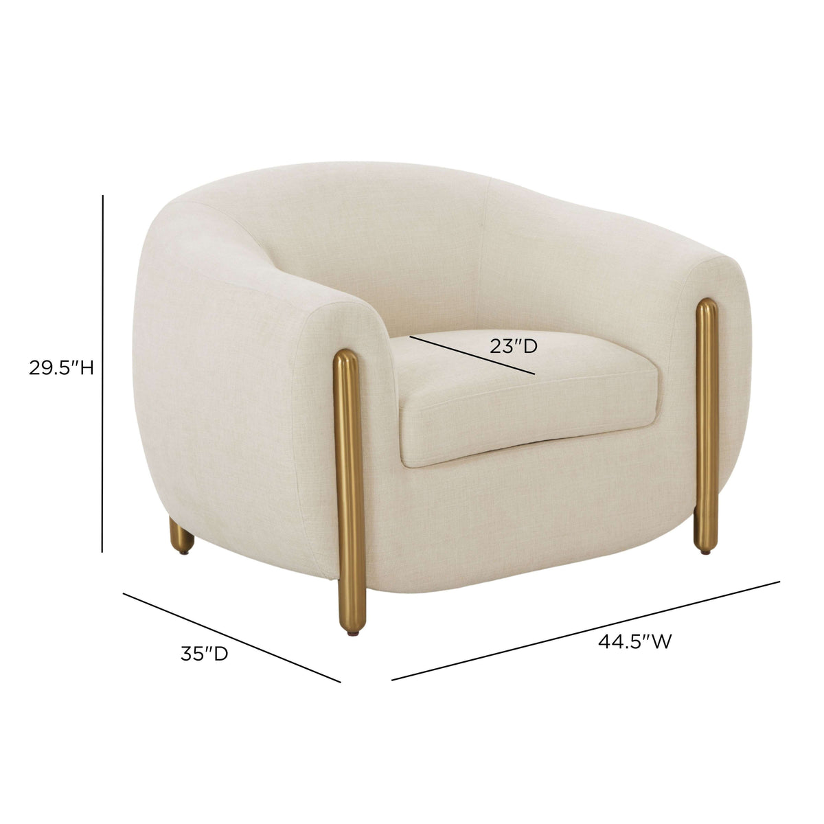 Lina Cream Performance Linen Accent Chair by Inspire Me! Home Decor by TOV Furniture – photo 6 of 6