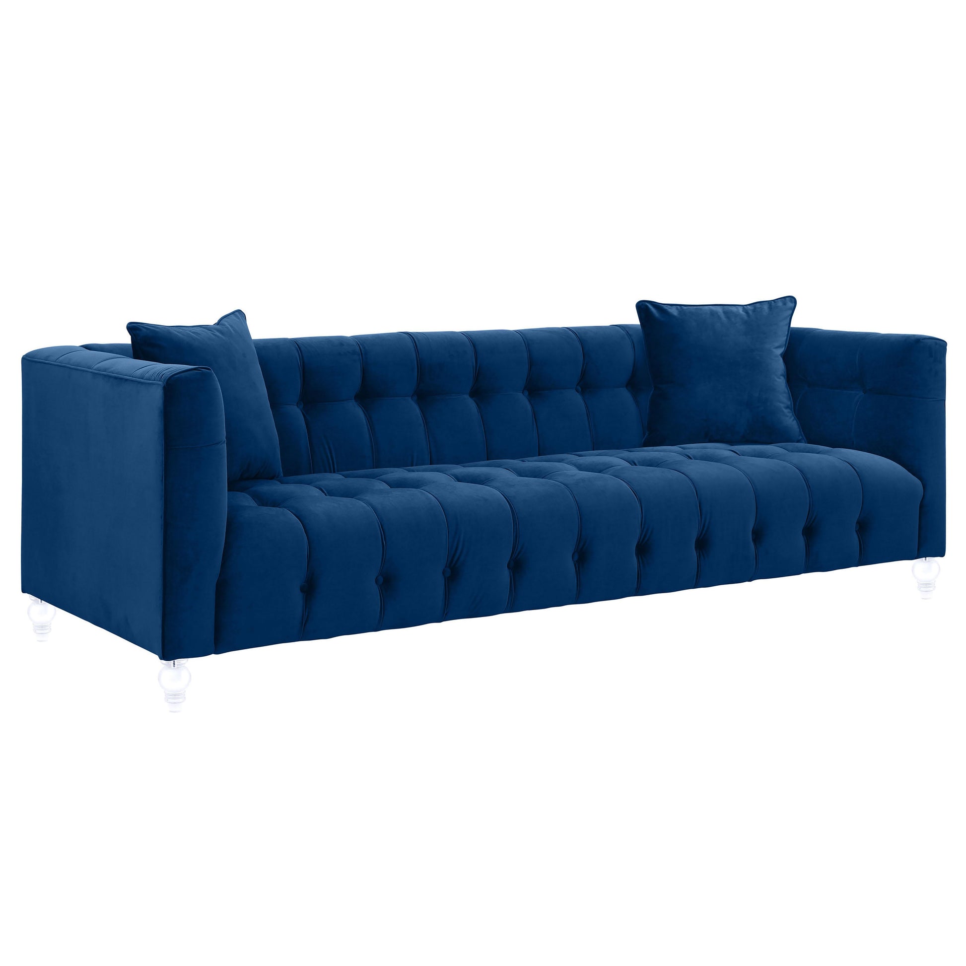 Bea Navy Velvet Sofa by TOV