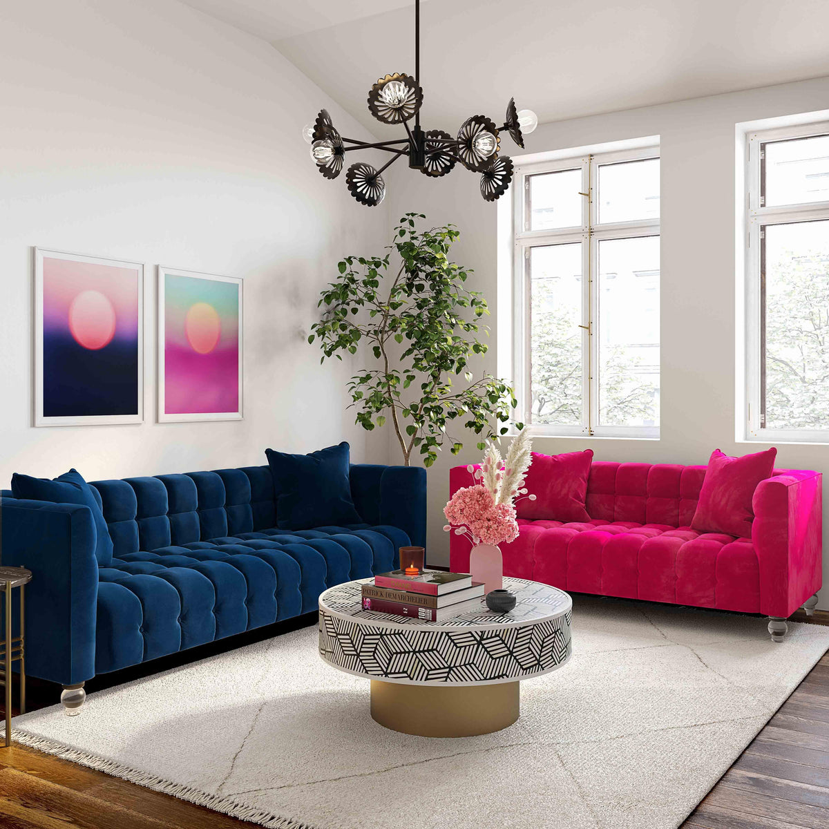 Bea Navy Performance Velvet Sofa by TOV Furniture – photo 2 of 6
