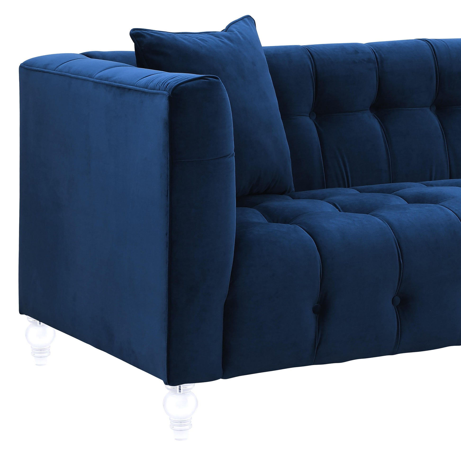 Bea Navy Velvet Sofa by TOV