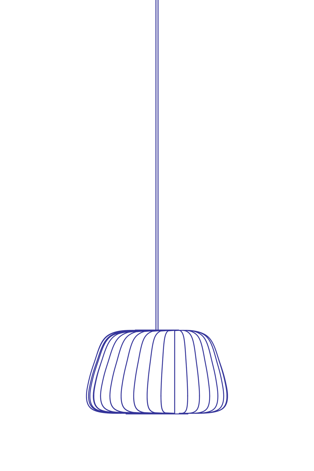 Tom Rossau TR19 pendant light – 15.75 in size drawing