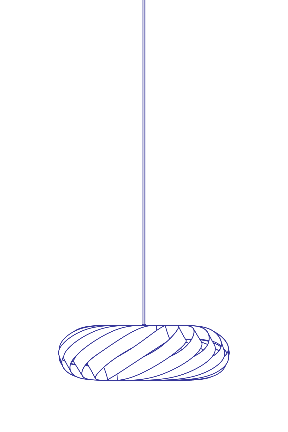 Tom Rossau TR5 pendant light – 23.6 in size drawing