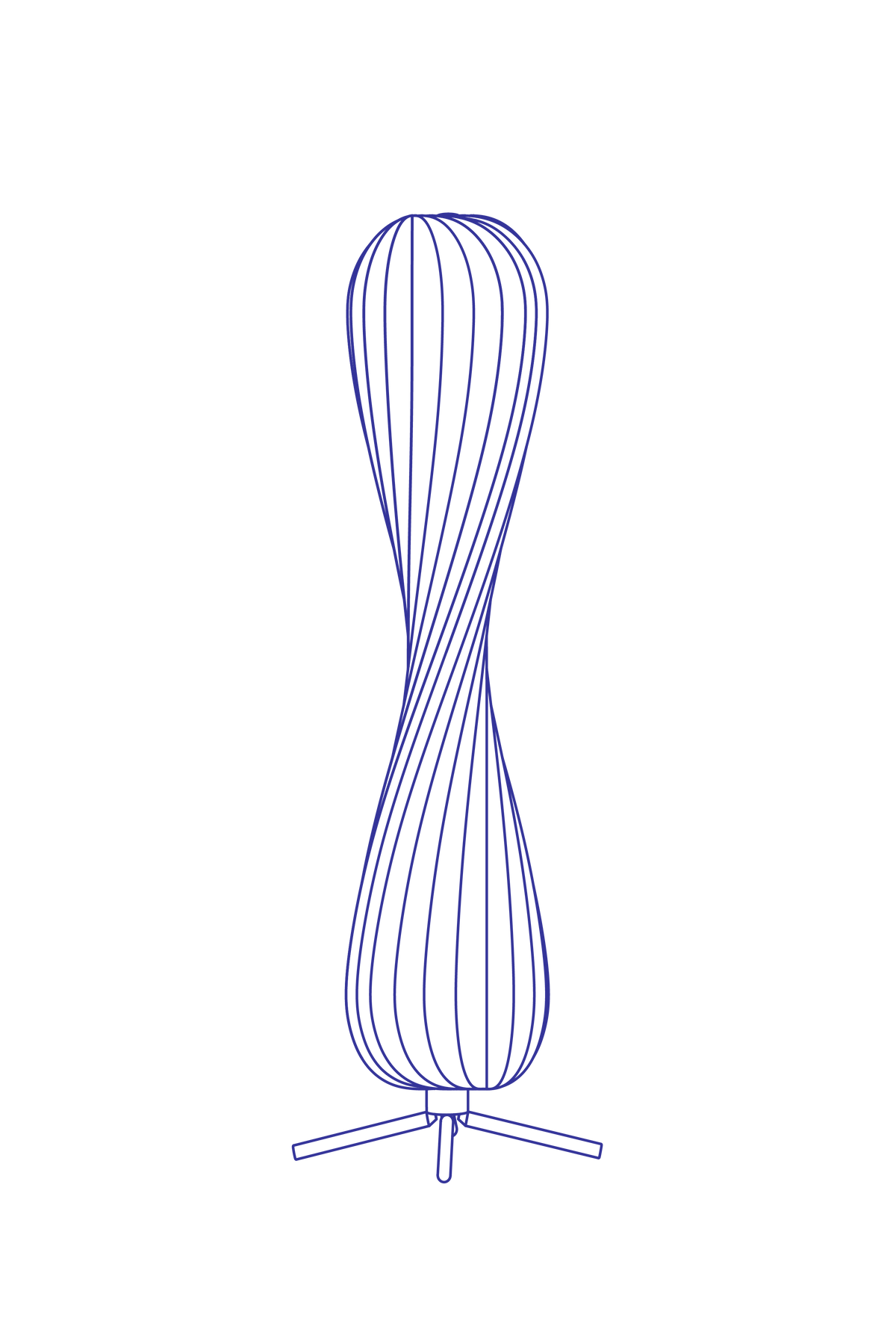 Tom Rossau TR7 floor lamp – 46 in size drawing