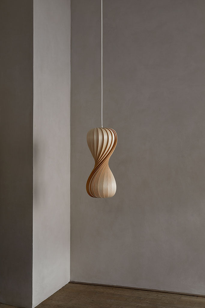 Tom Rossau TR7 pendant light – Natural Birch, unlit, studio