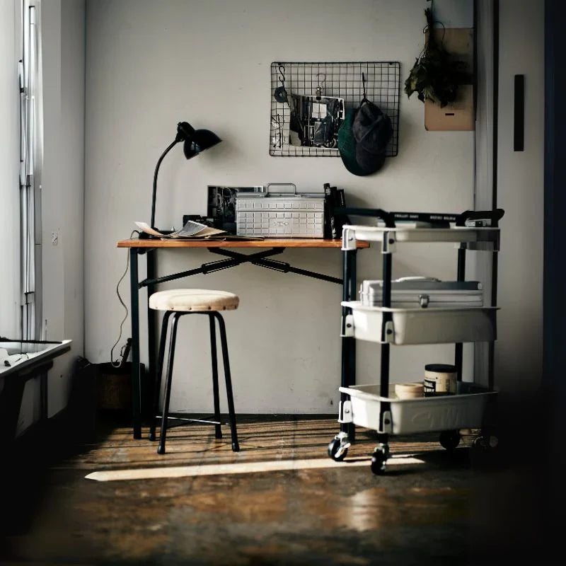 Toyo Steel TWR-4 Three-Tier Rolling Steel Cart – in a home office