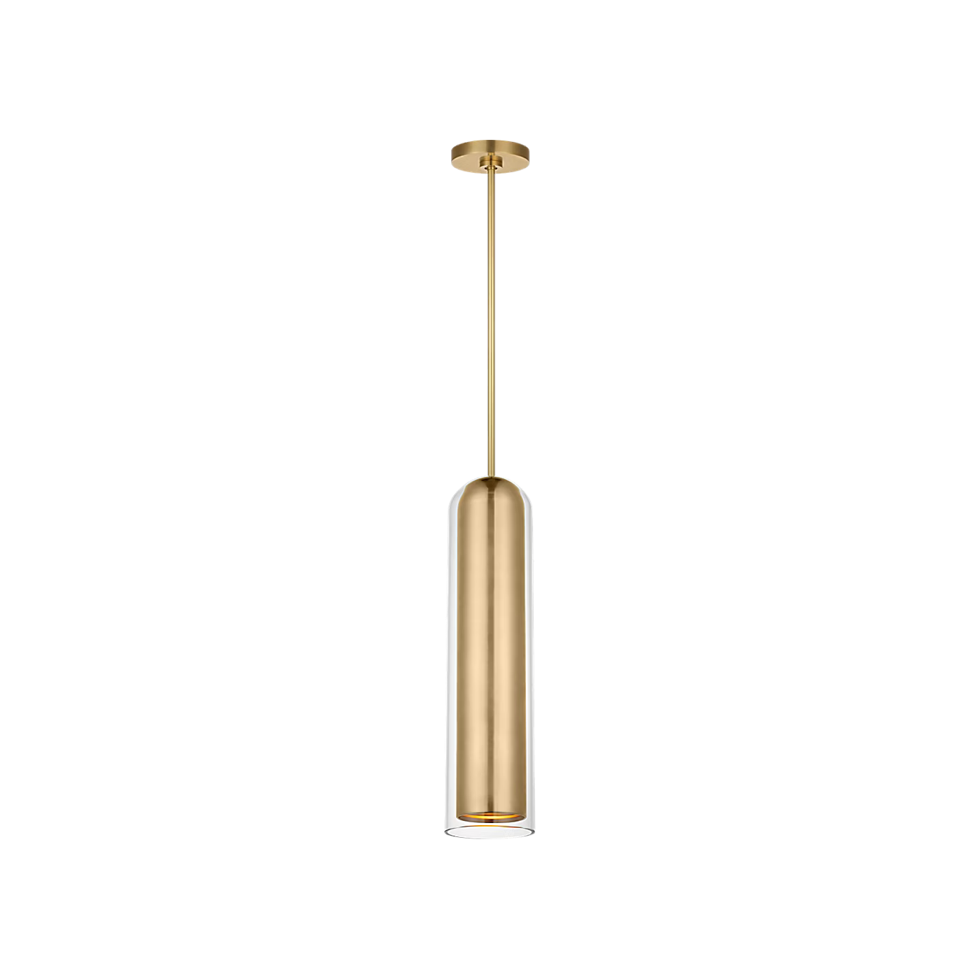 Modern Tala 25 pendant light in hand-rubbed antique brass with glass shade