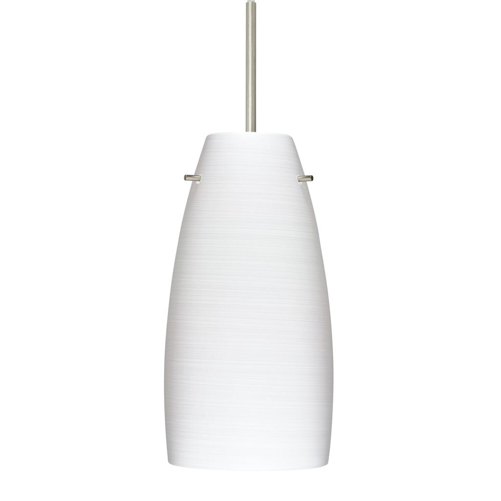 Modern Besa Tao 10 Chalk glass pendant light hanging above a kitchen island