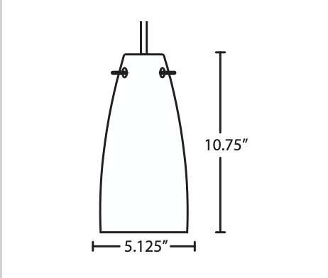 Besa Tao 10 glass shade line drawing with dimensional specifications