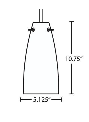 echnical drawing of the Besa Tao 10 glass pendant with measurement details