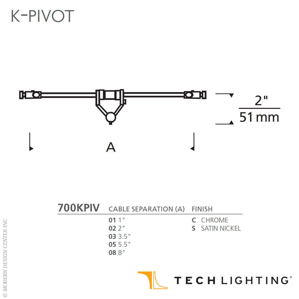 K Pivot Kable Lite Head by Visual & Comfort & Co