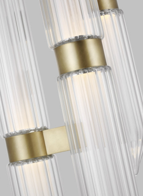 Langston Large Glass Brass Bronze LED Pendant Light by Visual & Comfort & Co