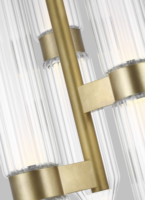 Langston Large Glass Brass Bronze LED Pendant Light by Visual & Comfort & Co
