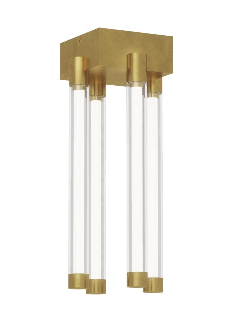 Visual Comfort Modern 4 Tube Led Flush Mount P Hobos 700Fmph Dark Bronze