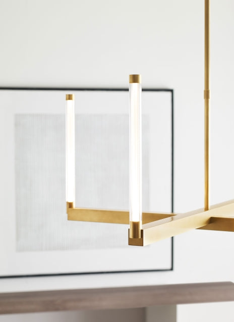 Visual Comfort Phobos 36 Inch Led Chandelier Tubular Glass Pendant Light 