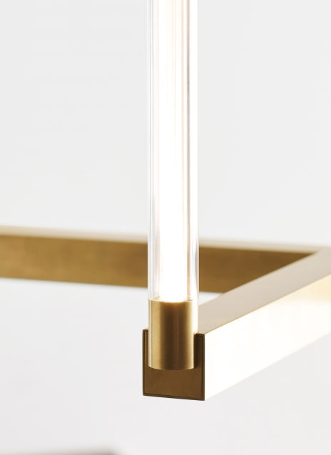 Visual Comfort Phobos 36 Inch Led Chandelier Tubular Glass Pendant Light 