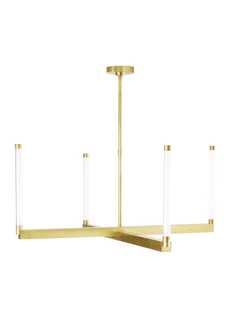 Visual Comfort Phobos 36 Inch Led Chandelier Tubular Glass Pendant Light Dark Bronze