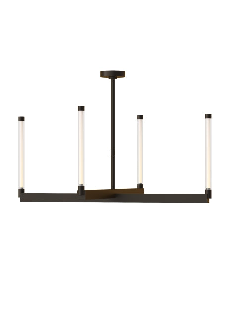 Visual Comfort Phobos 36 Inch Led Chandelier Tubular Glass Pendant Light Natural Brass