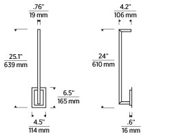 Stagger 25In LED Wall Sconce Lighting by Visual & Comfort & Co