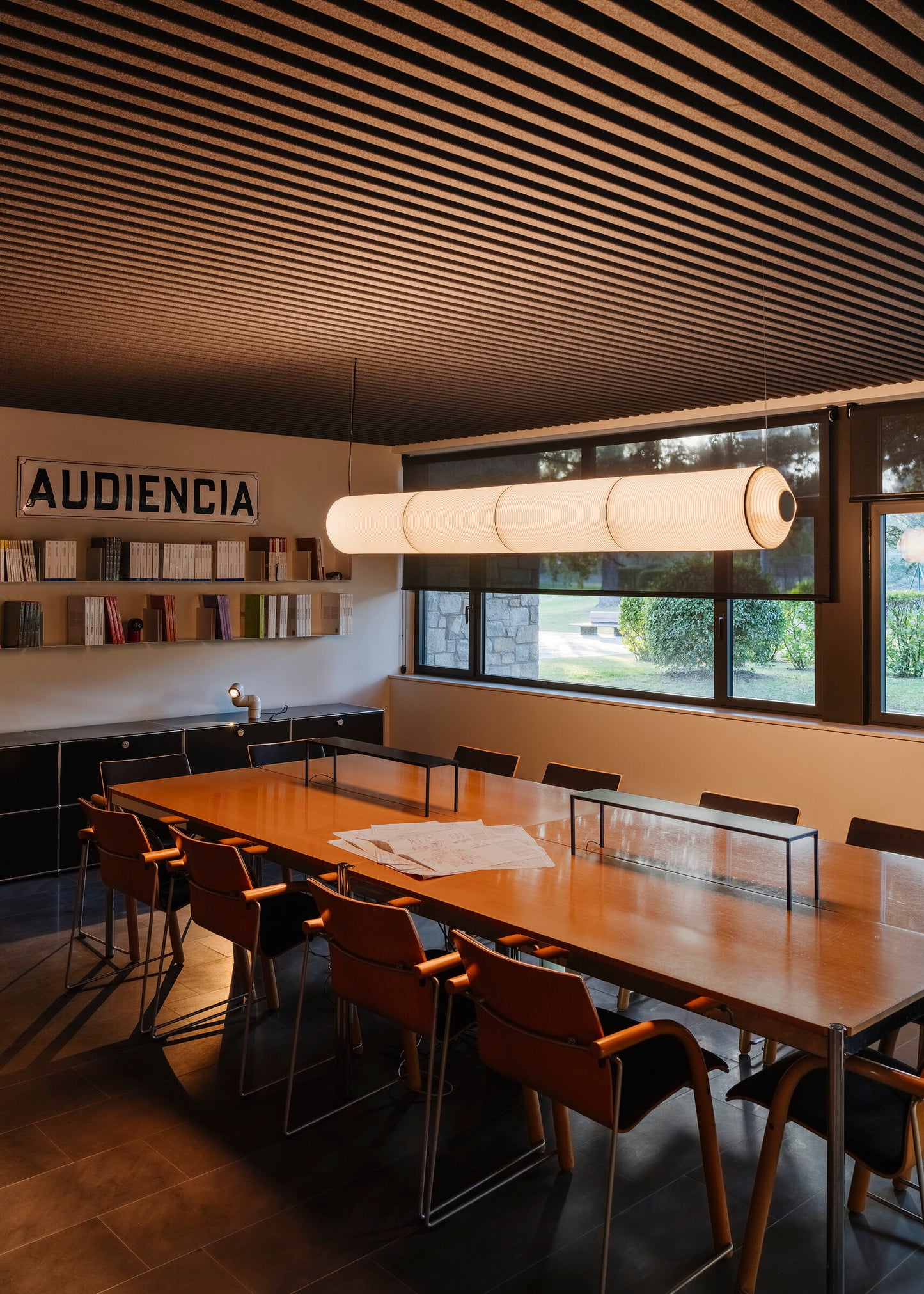 Architectural pendant light by Santa and Cole for modern interiors