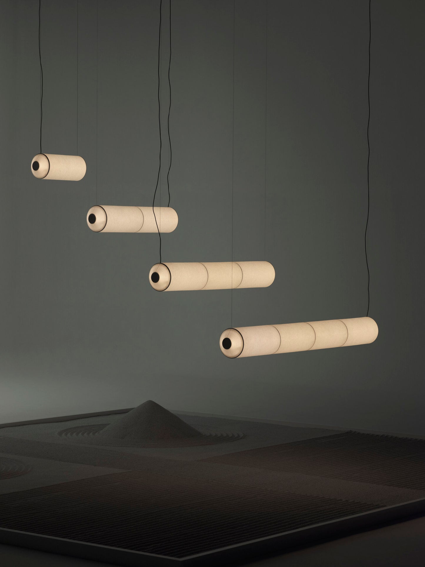 Contemporary modular pendant light with soft diffused illumination