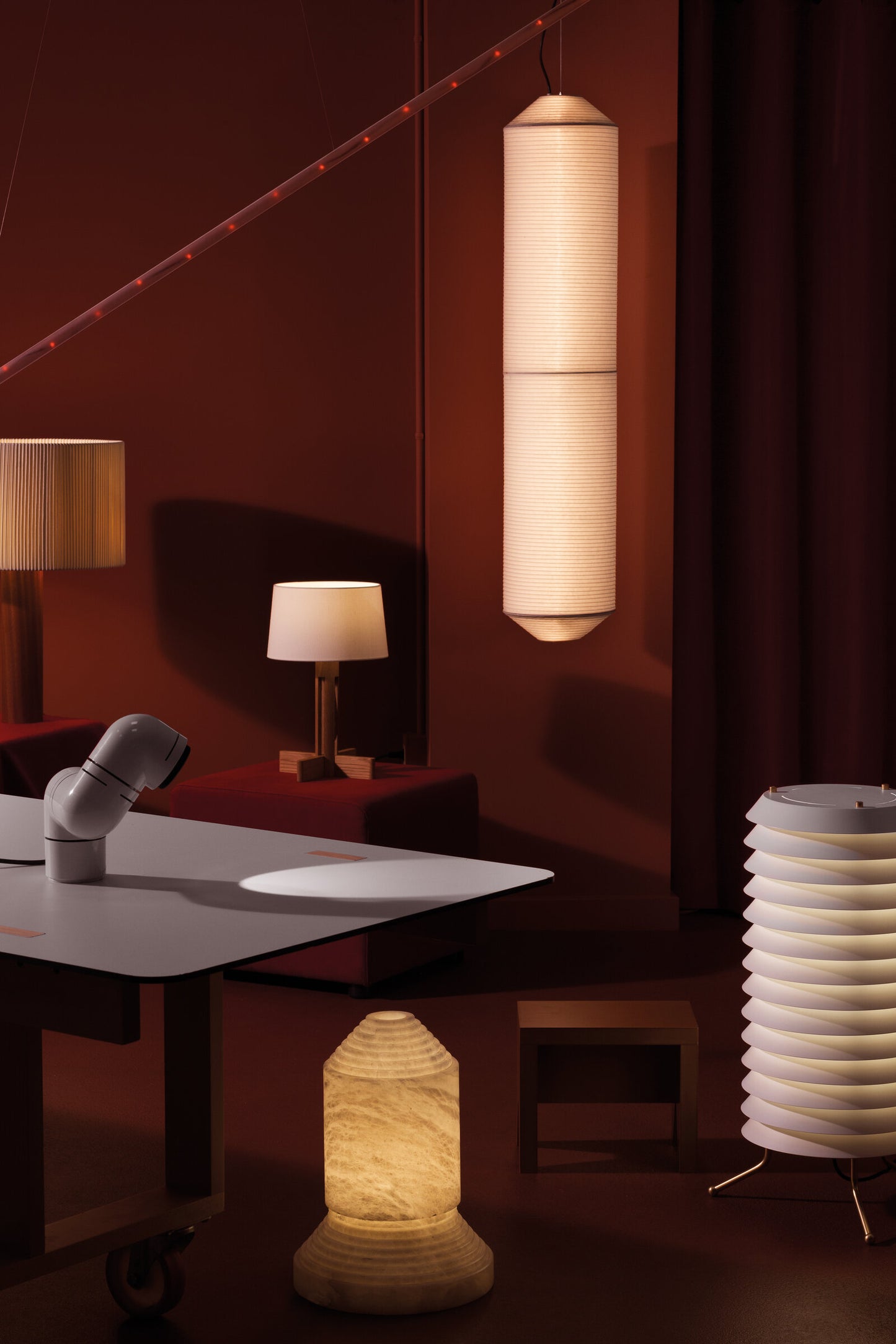 Sculptural pendant light for residential and commercial interiors
