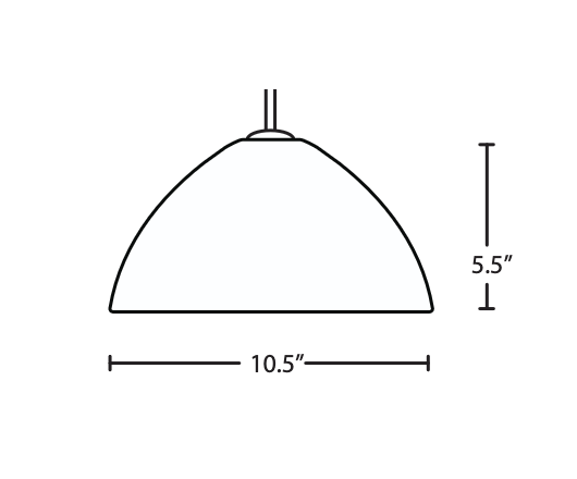 Besa Tessa pendant lighting specification drawing with shade dimensions