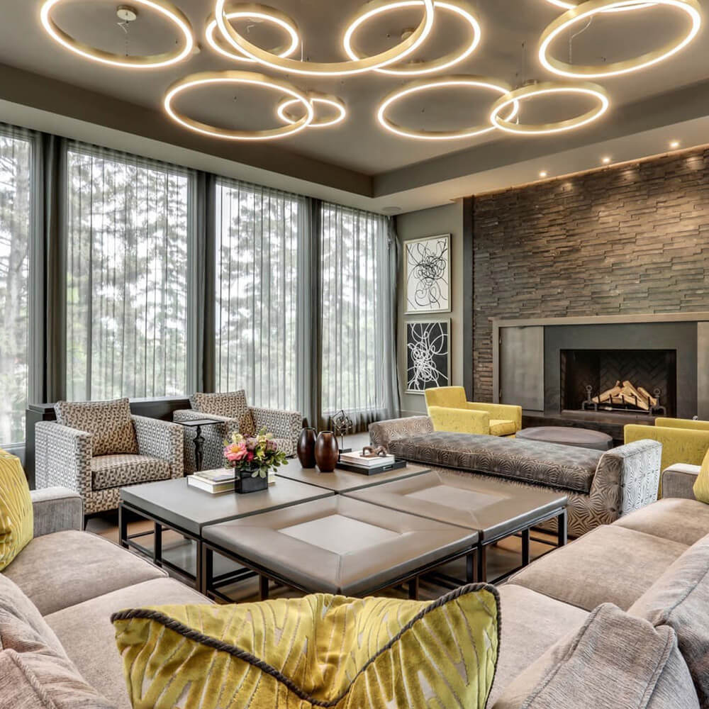 The Ring LED chandelier by Viso in a lifestyle setting, view 2