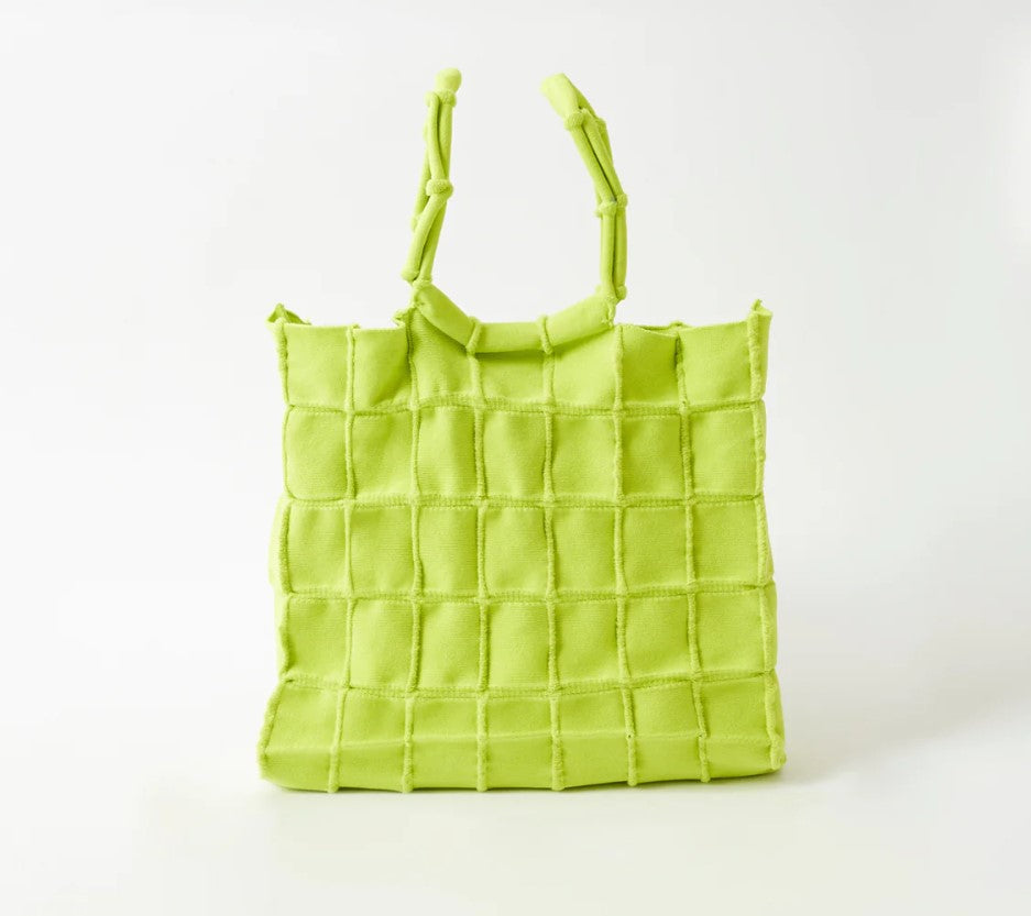Mate Mono Tile Bag in Lime Green – knit handbag, photo 1
