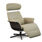 Durable beech wood frame recliner with ergonomic head and back support in Scandinavian modern style