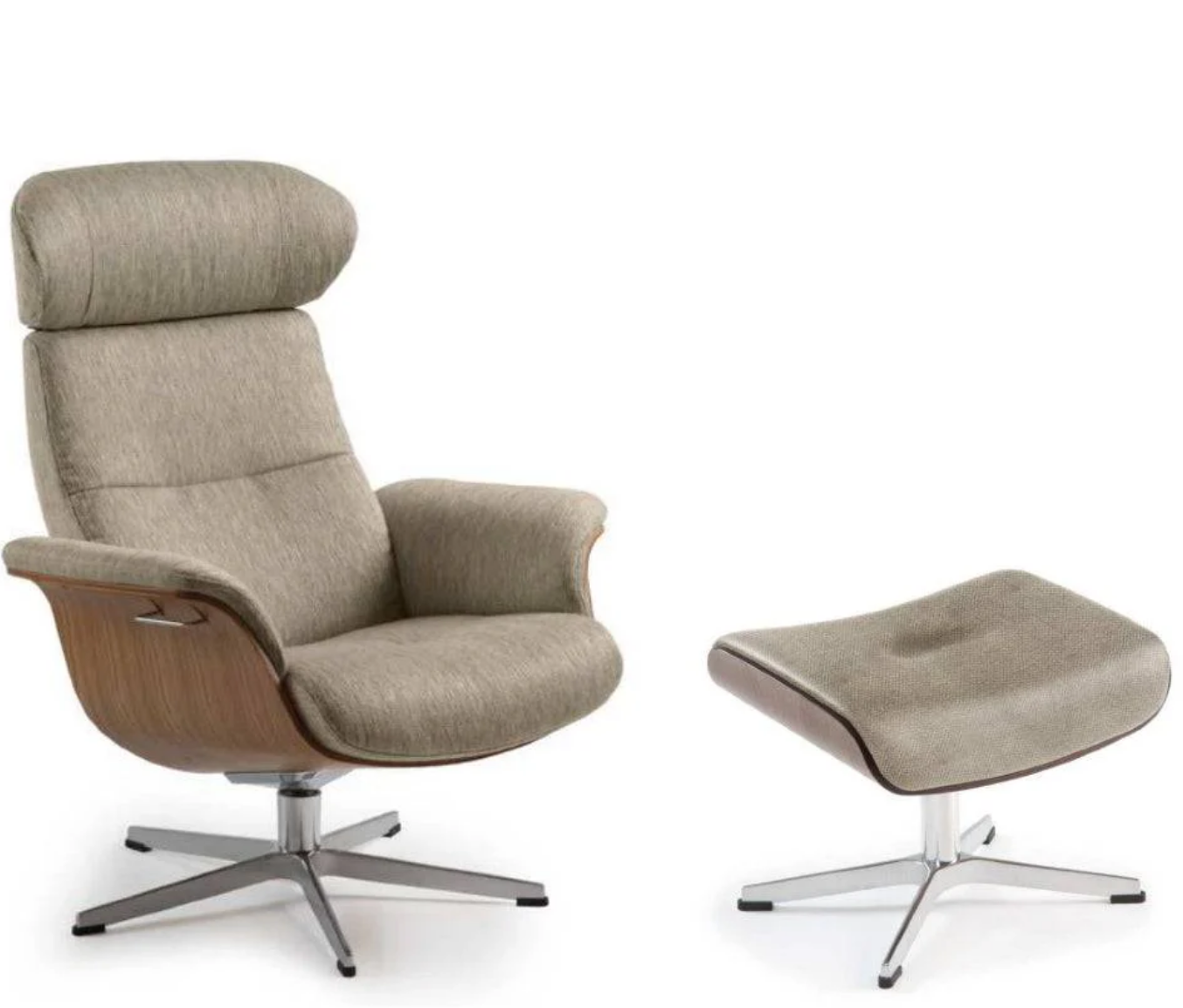 Taupe Conform Timeout Recliner shown with adjustable angles and supportive backrest