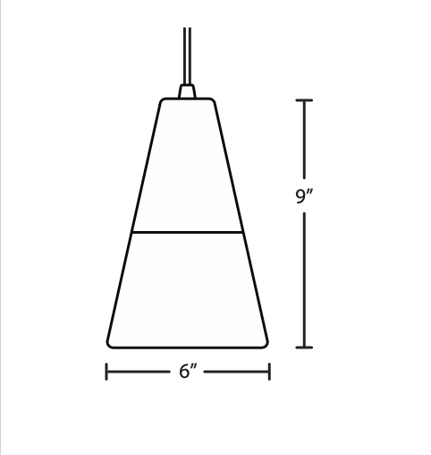 Besa Timo 6 glass shade dimension drawing with detailed measurements for pendant light installation