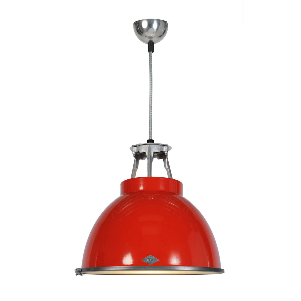 Titan Size 1 Pendant by Original BTC, Red with Etched Glass Diffusor (photo 7)