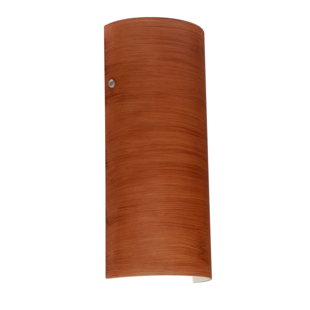 Decorative wall sconce with cherry glass diffuser and modern metal accents