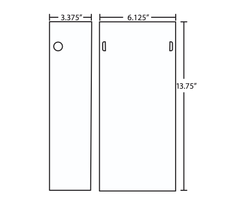 Technical drawing of the Besa Torre 14 wall sconce showing product dimensions
