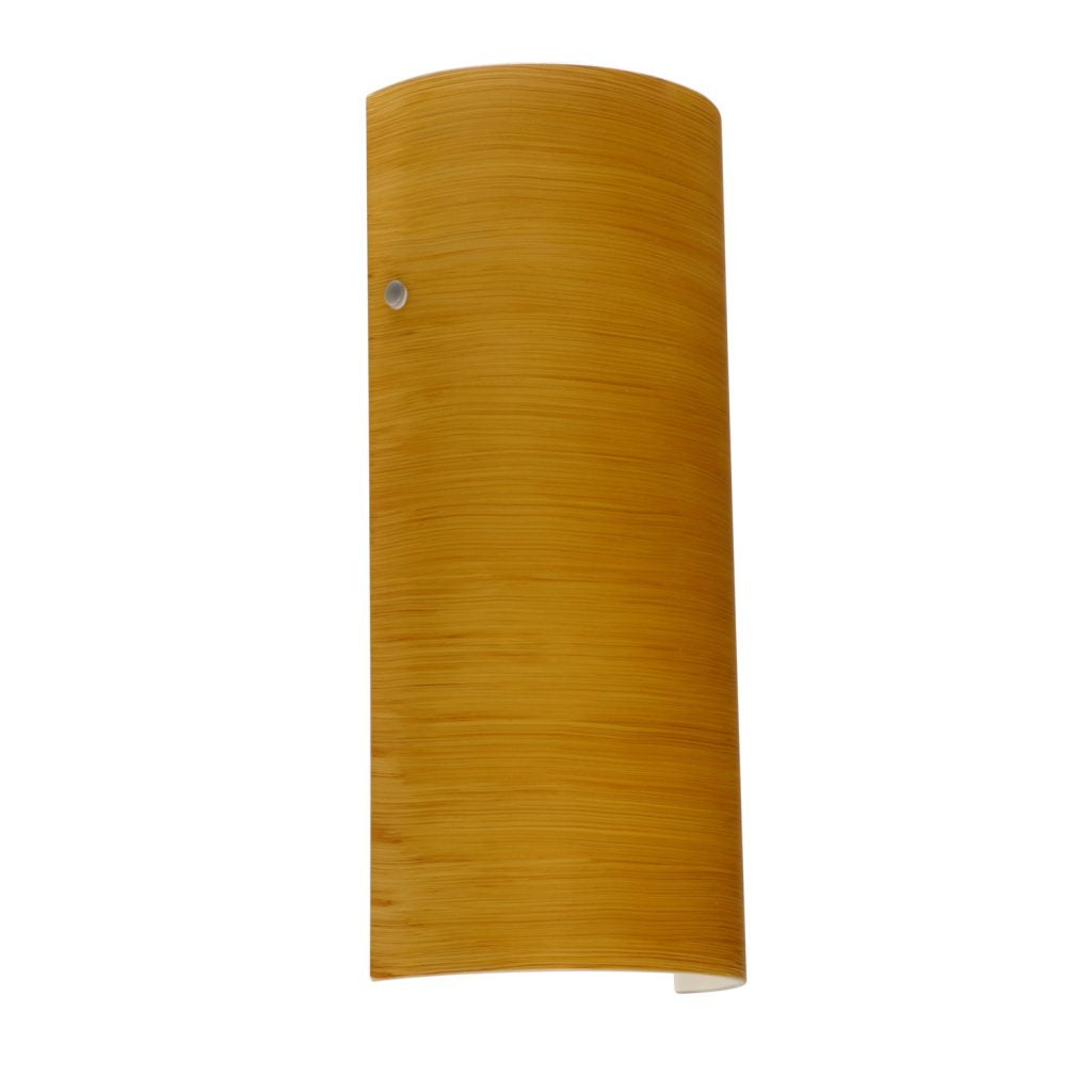 Besa Torre 14 wall sconce with handcrafted oak glass shade and satin nickel finish