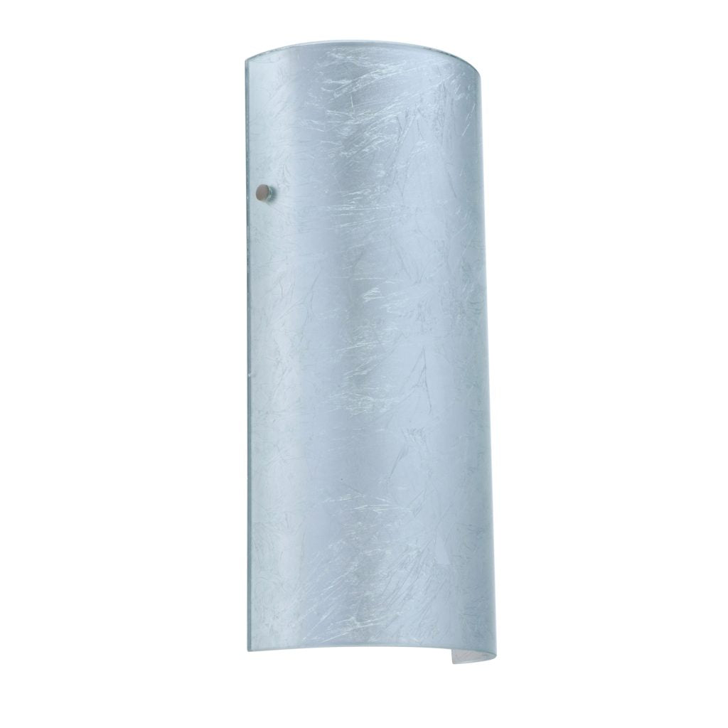 Handcrafted silver foil glass wall light with soft ambient illumination and slim profile