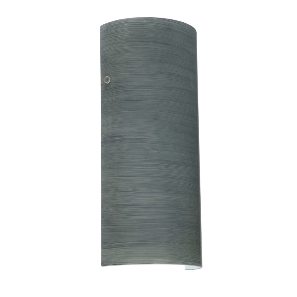 Handcrafted titan glass wall light with soft ambient illumination and ADA-compliant profile