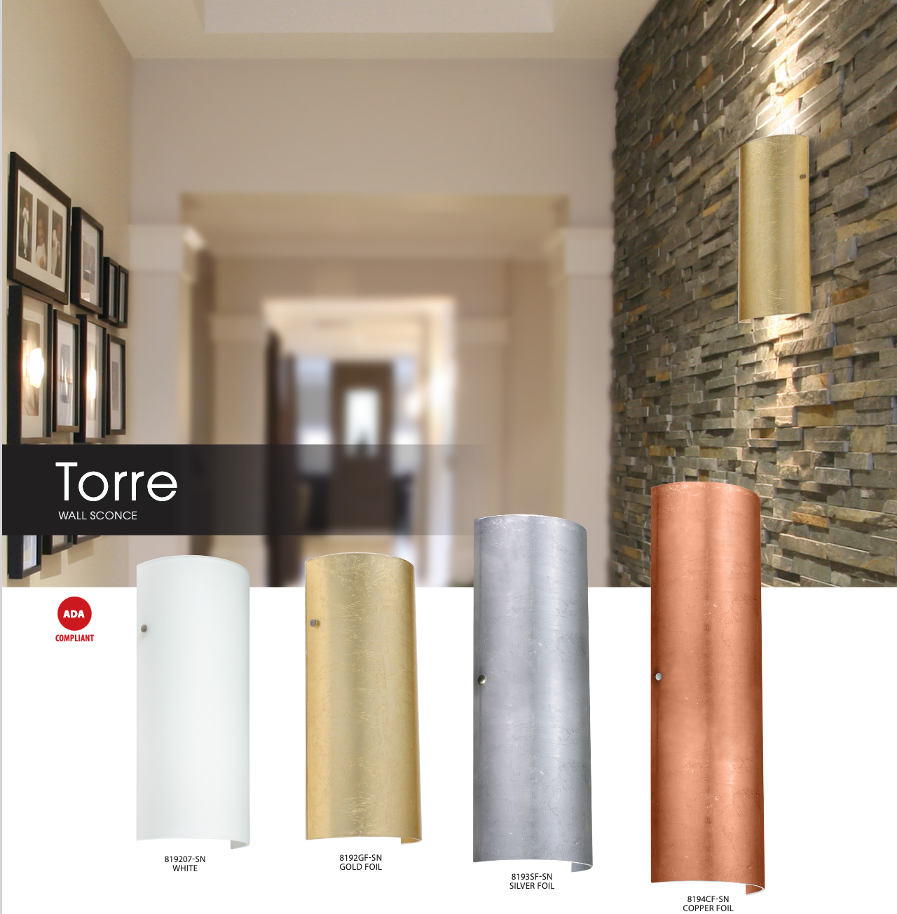 ADA-compliant Besa Torre 22 wall sconce with contemporary styling