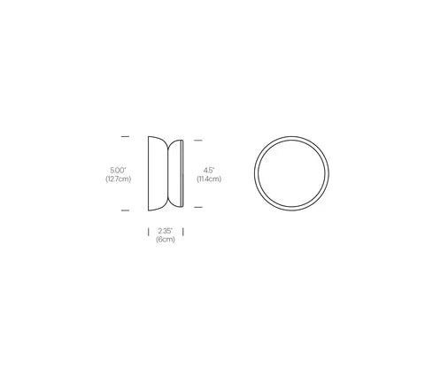Pablo Designs Totem Wall Light fixture geometry from below showing illumination spread