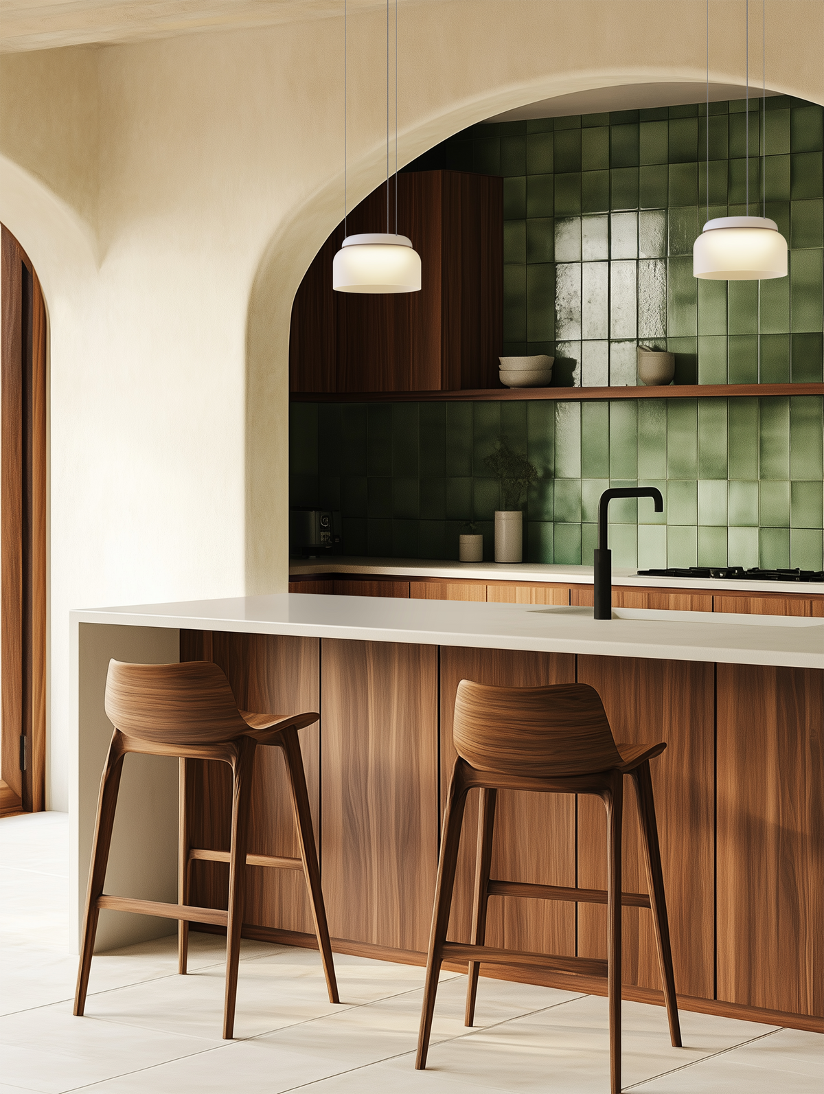 Totem Mini glass up-down pendant installed in a styled interior, scene 4