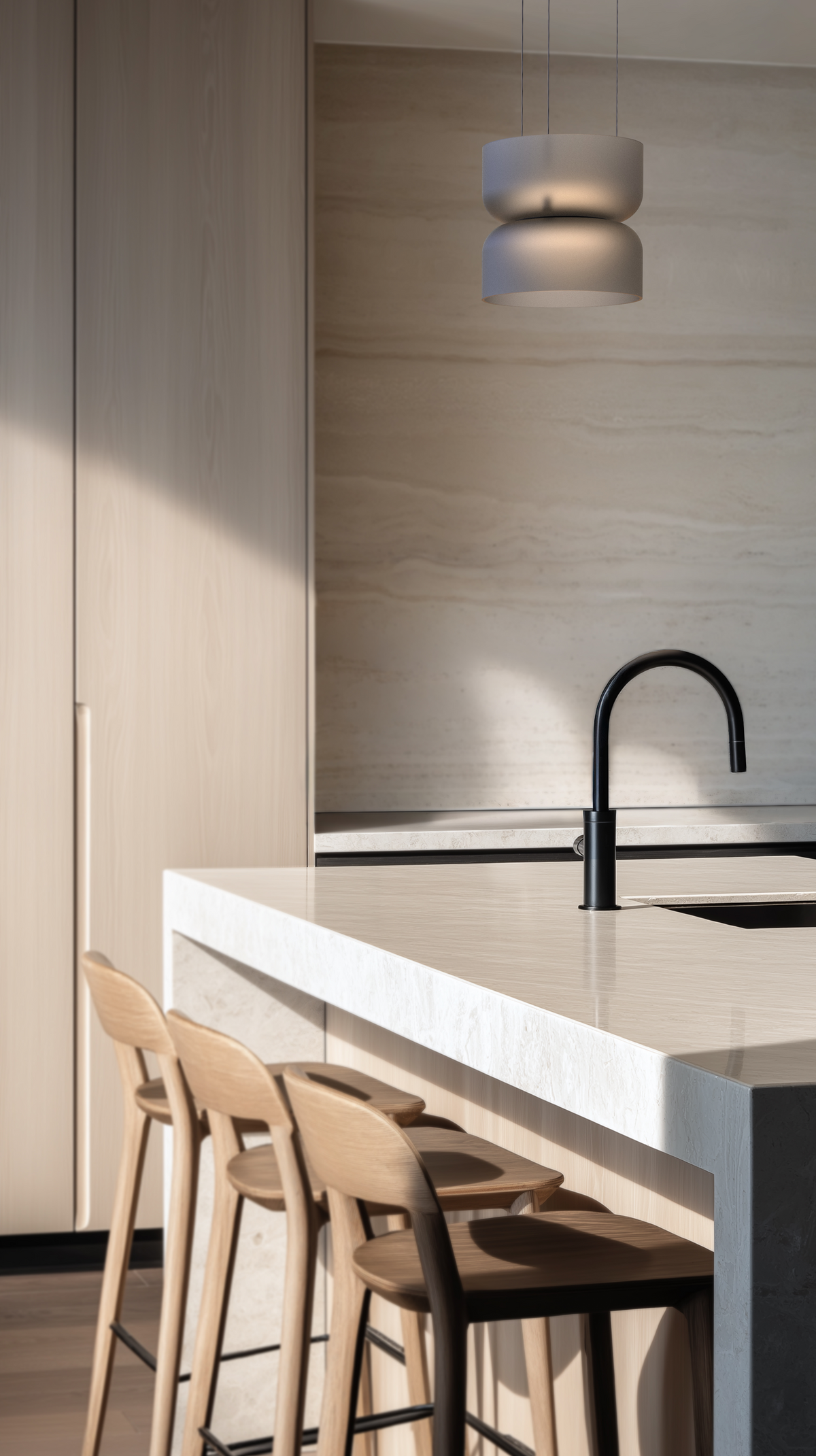 Totem Mini pendant installed near a bed or seating area, view 7