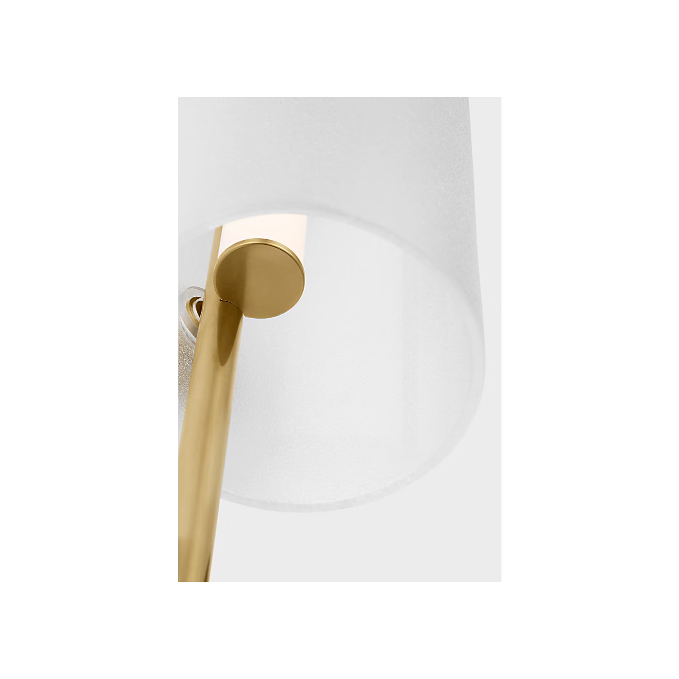 Contemporary brass LED wall light with architectural design