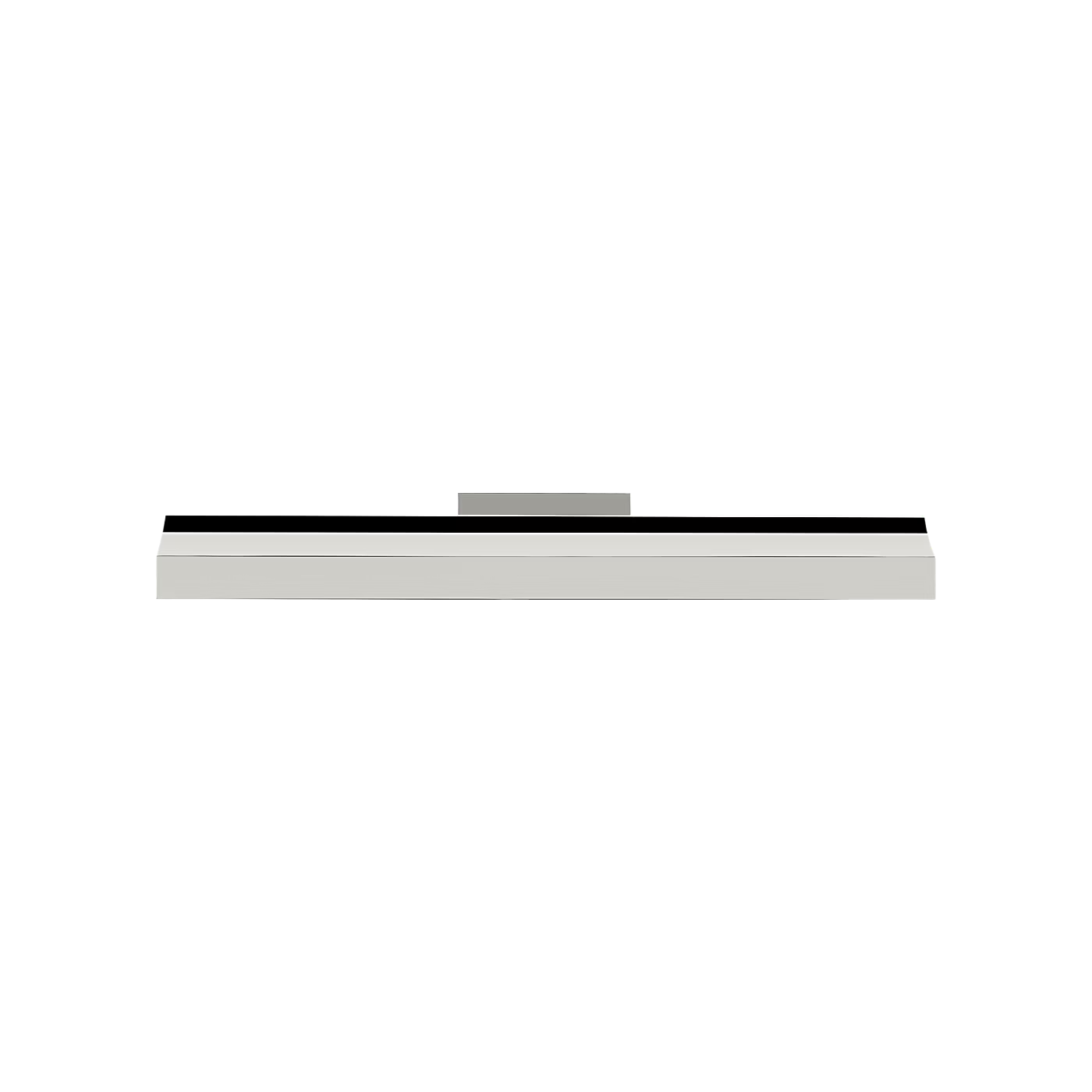 Minimalist polished nickel picture light fixture with integrated LED