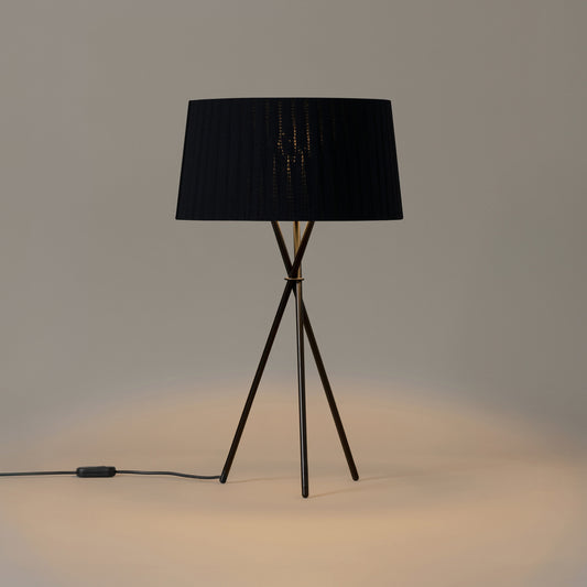 Santa & Cole Trípode G6 table lamp – black, lit, image 1