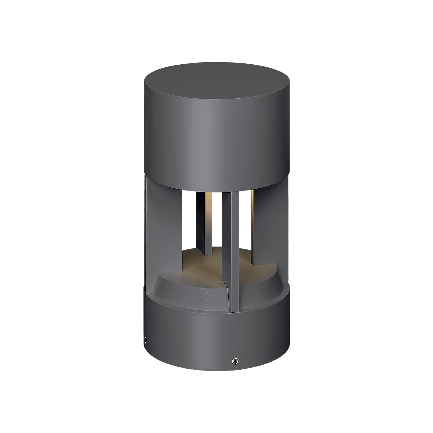 Contemporary outdoor path light with integrated LED and aluminum housing in charcoal finish